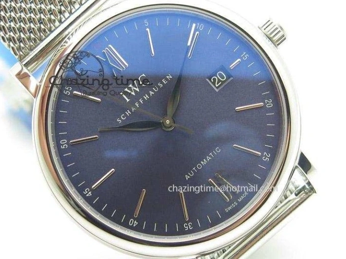 MIROTIME 0414 Portofino SCHAFFHAUSEN SS MKF 1:1 Best Edition Blue Dial On Mesh Bracelet A Versatile 7338
